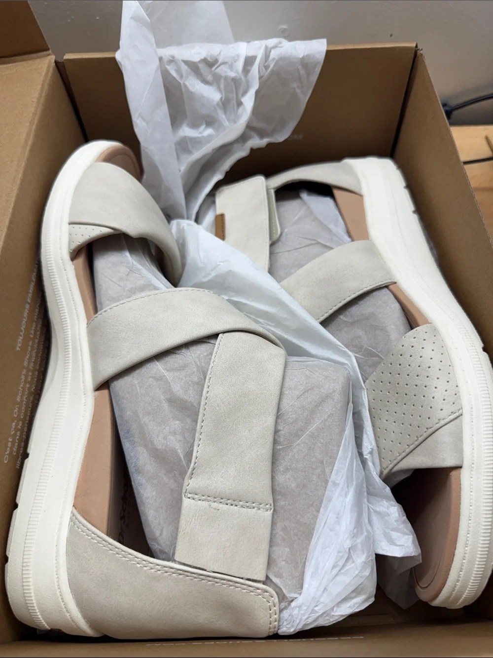 Dr. Scholl's Time of Run Women's Light Beige Strappy Sandals Size 10M NWT
